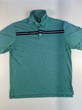 FootJoy Teal Polo with Navy and White Chest Stripe